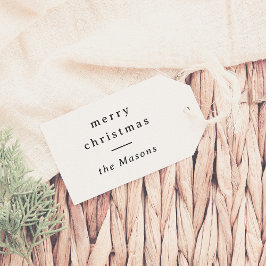 Frohe Weihnachten | Elegante Typografie Aquamarin Geschenkanhänger