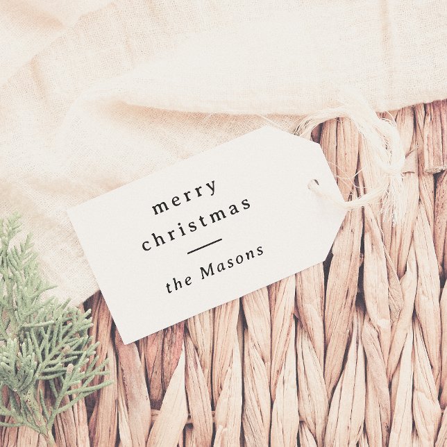 Frohe Weihnachten | Elegante Typografie Aquamarin Geschenkanhänger (Von Creator hochgeladen)