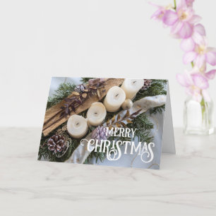 Frohe Weihnachten elegante Weihnachtsgirlande Kerz Karte