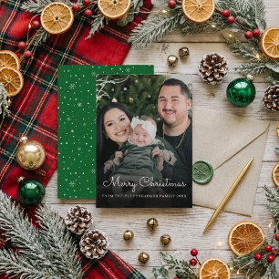 Frohe Weihnachten Elegante weiße Schrift Familienf