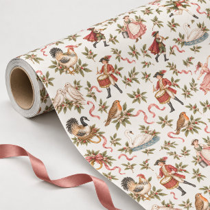 Frohe Weihnachten Elegante Zwölf Tage Weihnachten  Geschenkpapier
