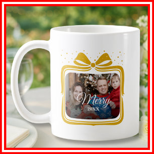 Frohe Weihnachten Eleganter Bogen Geschenk Foto Co Kaffeetasse