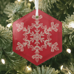 Frohe Weihnachten Eleganter Schneeflocken-Feiertag Ornament Aus Glas