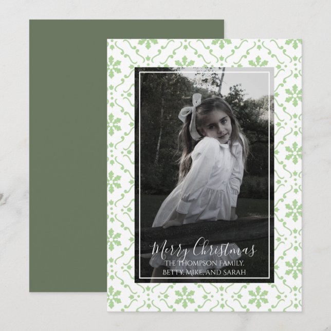 Frohe Weihnachten Elegantes Script Foto Snowflake (Vorne/Hinten)