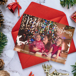 Frohe Weihnachten Elegantes White Cursive Script F