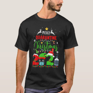 Frohe Weihnachten Elf 2021 Maske Tree Pajamas Fami T-Shirt