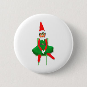 Frohe Weihnachten Elf auf dem Vorsitz Button