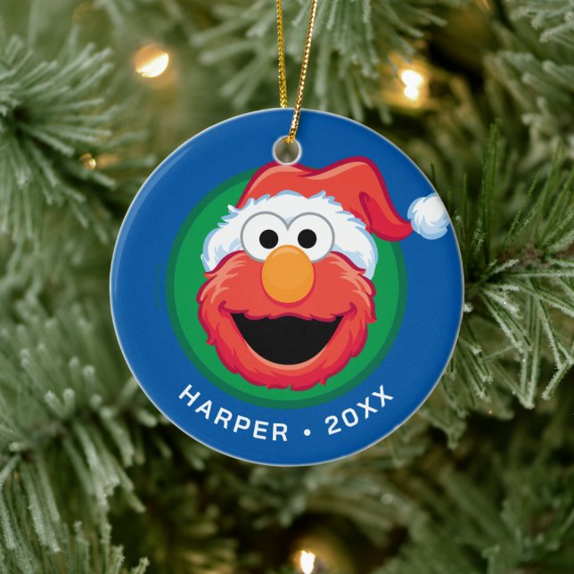 Frohe Weihnachten Elmo Keramik Ornament (Baum)