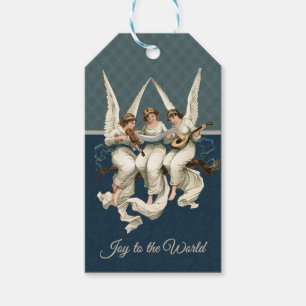 Frohe Weihnachten Engel Blau Türkis Vintage Urlaub Geschenkanhänger