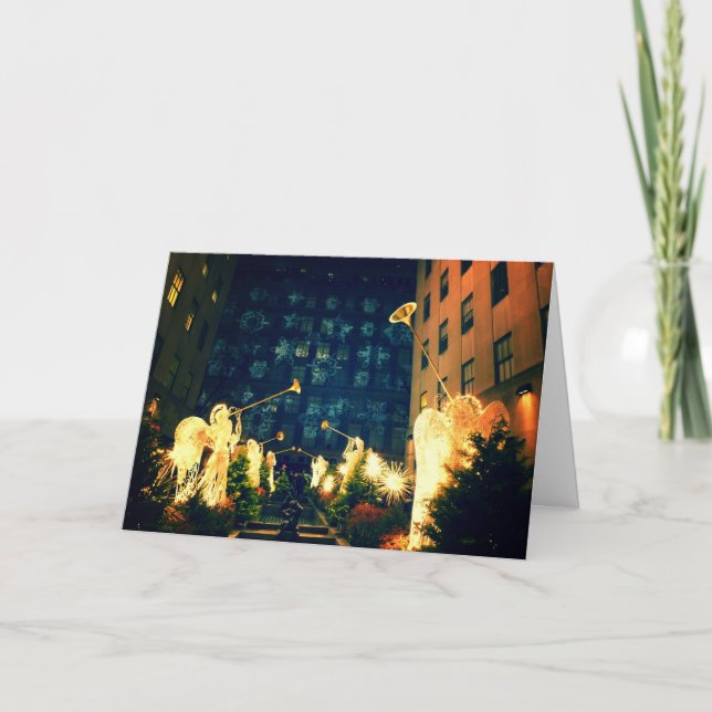 Frohe Weihnachten - Engel und Schneeflocken (Vorderseite)