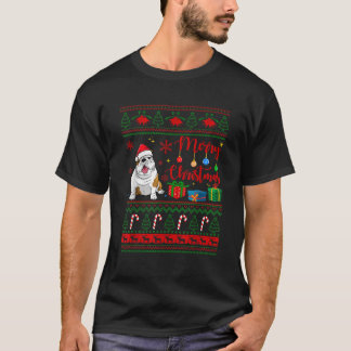 Frohe Weihnachten English Bulldog hässlicher Pullo T-Shirt