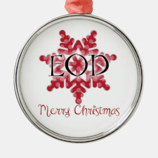 Frohe Weihnachten EOD Silbernes Ornament