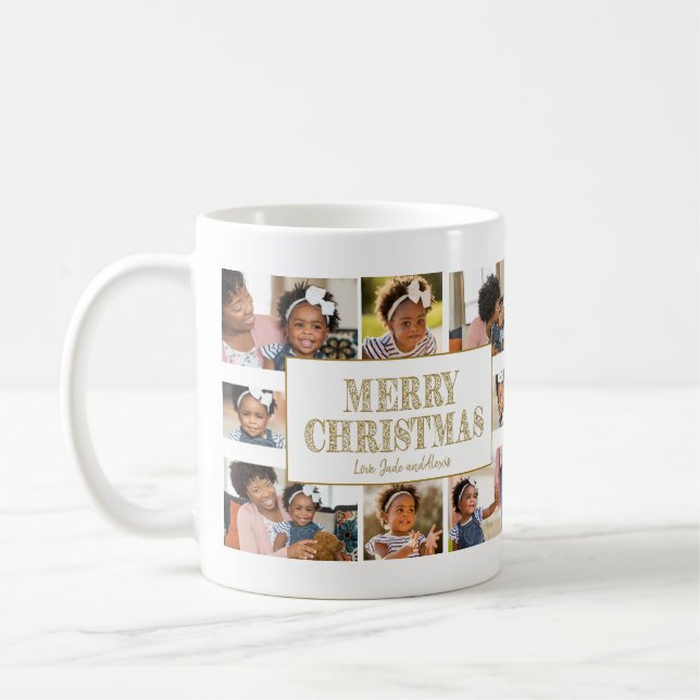 Frohe Weihnachten Erstellen Sie Ihre eigene 8 Foto Kaffeetasse (Links)