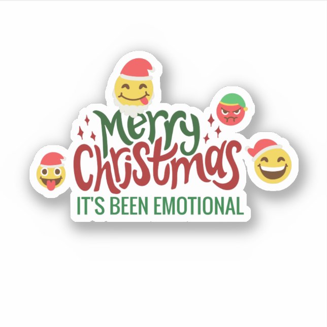 Frohe Weihnachten Es war EMOTIONAL lustig EMOJI Aufkleber (Vorderseite)