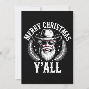 Frohe Weihnachten euch alle Cowboy Santa West West Einladung