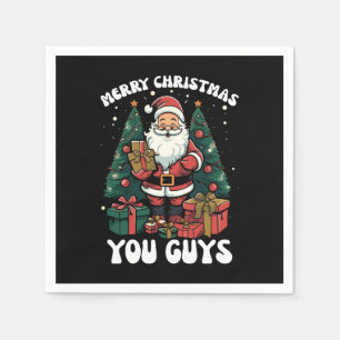 Frohe Weihnachten euch alle Santa Claus Serviette