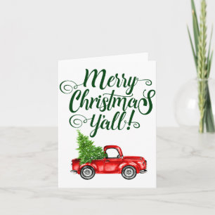 Frohe Weihnachten euch alle Vintage-LKW Weiß Grün Karte