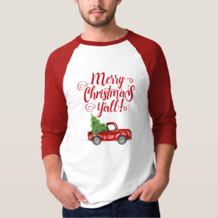 Frohe Weihnachten Euch Allen Vintage Roter LKW T-Shirt