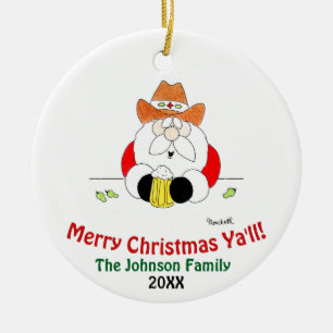Frohe Weihnachten Euch allen Weihnachtsmann Weihna Keramik Ornament