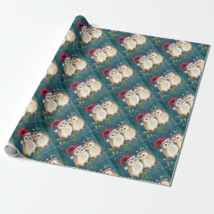 Frohe-weihnachten Eulen Geschenkpapier