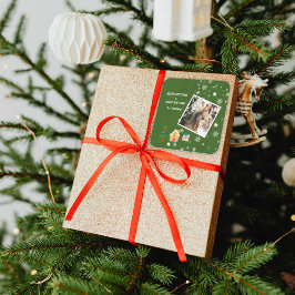 Frohe Weihnachten Evergreen Family Foto Quadratischer Aufkleber