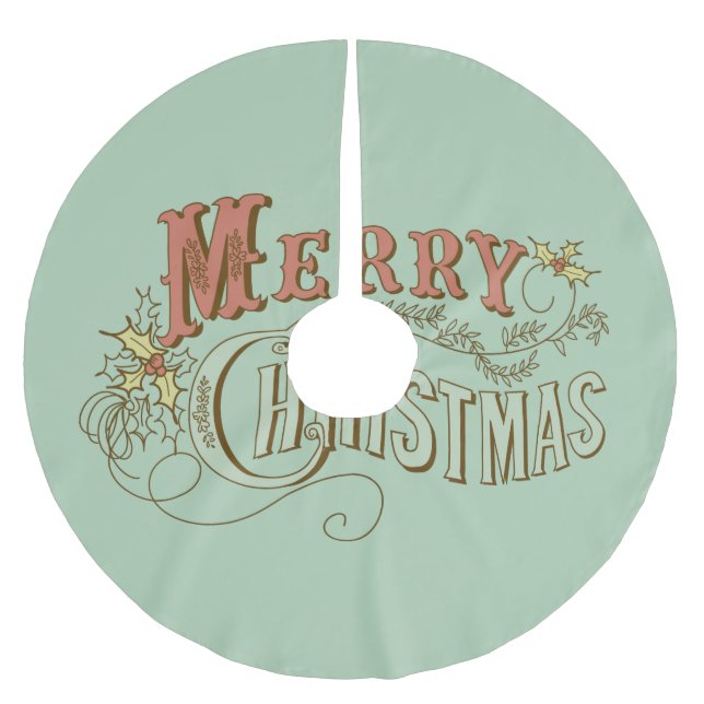 Frohe Weihnachten Extravaganter Text Design 2 Polyester Weihnachtsbaumdecke (Vorderseite)