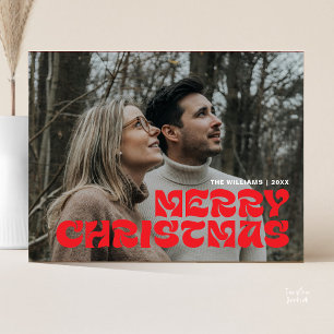 Frohe Weihnachten Familie Foto, stilvolle Elegant Postkarte