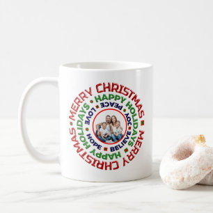 Frohe Weihnachten Familie Foto Urlaub personalisie Kaffeetasse