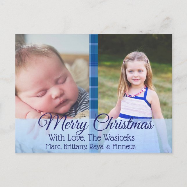 Frohe Weihnachten Familie Foto Weihnachten Postkar (Vorderseite)