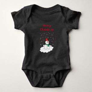 Frohe Weihnachten Familie Schneemann Schneeflocken Baby Strampler
