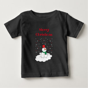 Frohe Weihnachten Familie Snowman Snowflakes Schwa Baby T-shirt