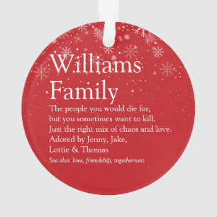 Frohe Weihnachten Familien-Definition Feiertag Ornament