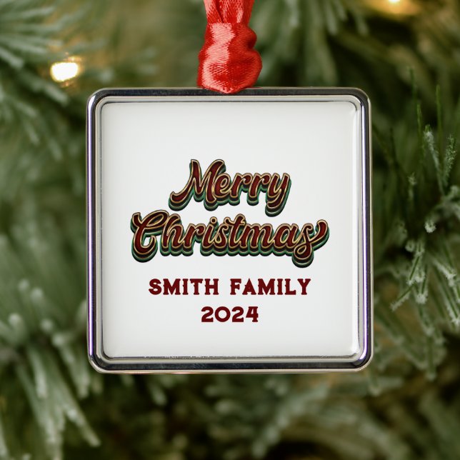 Frohe Weihnachten - Familienanpassung Ornament Aus Metall (Baum)