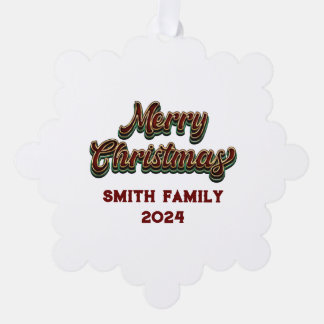 Frohe Weihnachten - Familienanpassung Ornament Karte