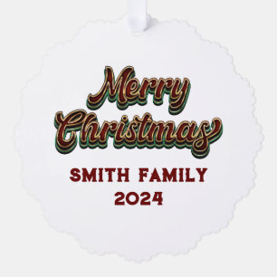 Frohe Weihnachten - Familienanpassung Ornament Karte