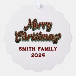 Frohe Weihnachten - Familienanpassung Ornament Karte