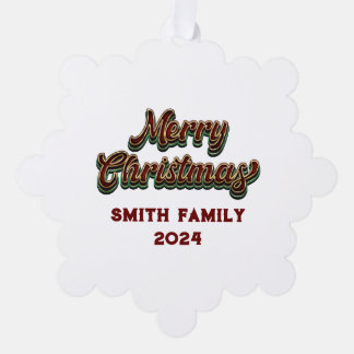 Frohe Weihnachten - Familienanpassung Ornament Karte