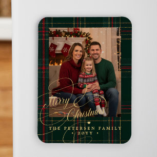 Frohe Weihnachten Familienfoto elegante Feiertage Magnet