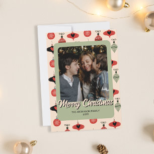 Frohe Weihnachten Familienfoto Grün
