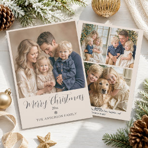 Frohe Weihnachten Familienfoto Modern Elegant