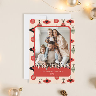 Frohe Weihnachten Familienfoto Rot
