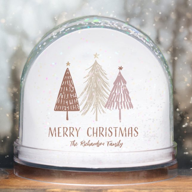 Frohe Weihnachten Familienname Winter Schneekugel (Merry Christmas Family Name Holiday Snow Globe)