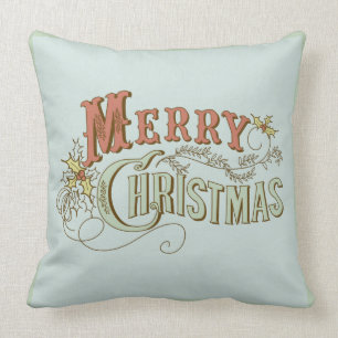 Frohe Weihnachten Fancy Text Design 2 Kissen