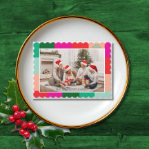 Frohe Weihnachten Farbblock Foto Feiertagskarte