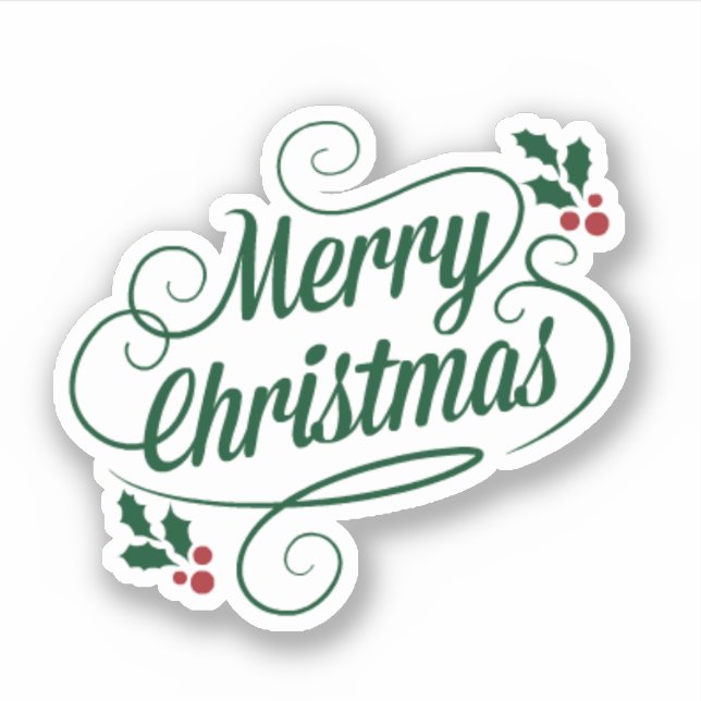 Frohe Weihnachten, farbenfrohe Urlaubsgestaltung Aufkleber (Vorderseite)