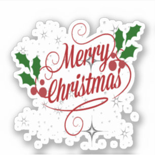 Frohe Weihnachten, farbenfrohe Urlaubsgestaltung Aufkleber