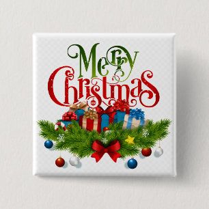 Frohe Weihnachten, farbenfrohes Design, Button