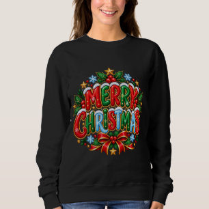Frohe Weihnachten Farbige Weihnachtsgestaltung Sweatshirt