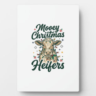 Frohe Weihnachten Färsen Lustiges Kuh-Weihnachtsde Fotoplatte