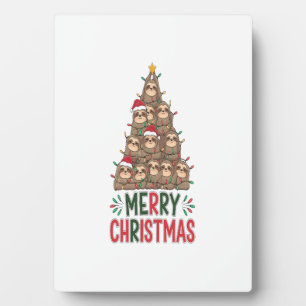 Frohe Weihnachten Faultier Baum Fotoplatte